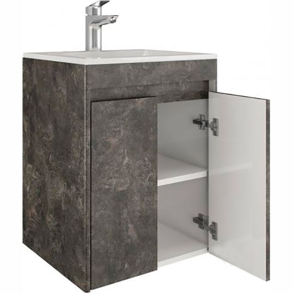 Тумба підвісна Water House Preference N1 50 МДФ сланець темний під умивальник Como 50