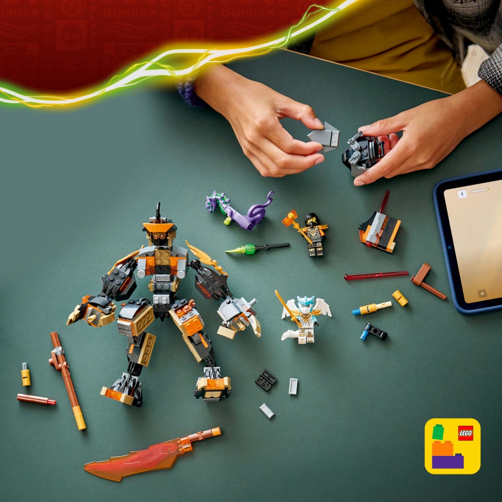 Конструктор LEGO NINJAGO Робот Коула для миссии и Дракон Зейн 71854