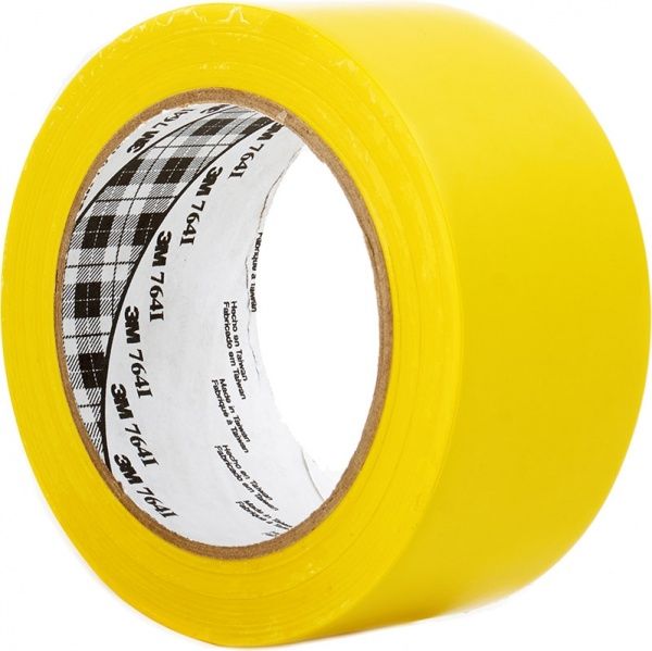 Клейка маркувальна ПВХ-стрічка 3M жовта каучуковий адгезив 50 мм 33 м 0,125 мкн