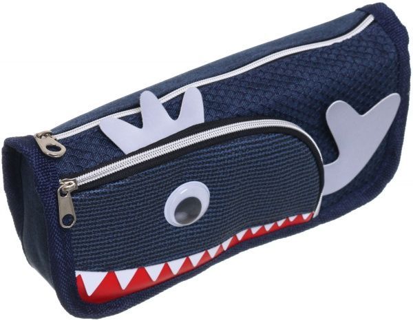 Пенал школьный на молнии Золотая рыбка темно-синий