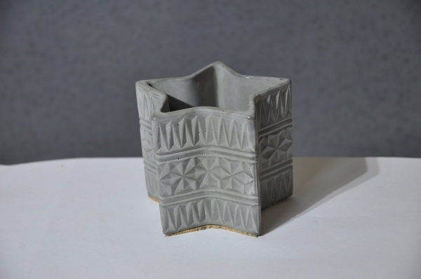 Кашпо декоративне Star сірий бетон