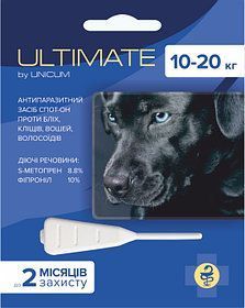 Краплі Ultimate проти бліх, кліщів, вошей і волосоїдів для собак 10-20 кг