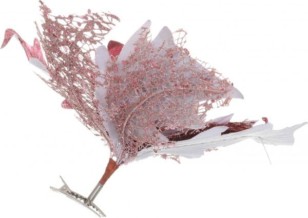 Декорація новорічна Квітка з присипкою 25 см