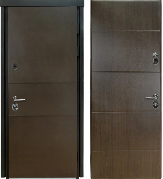 Двері вхідні Булат Термо House-703 венге темний 2050x850 мм праві