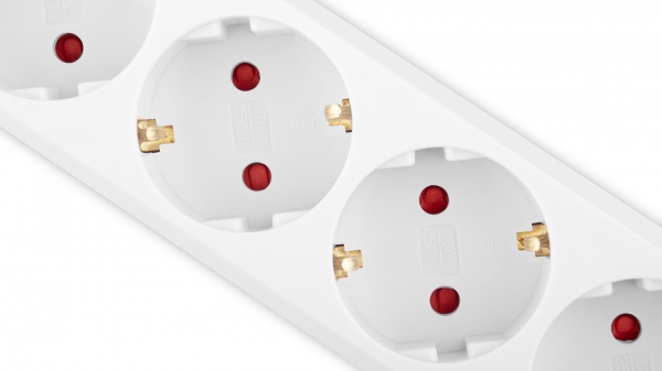 Фильтр-удлинитель Real-el RS-Protect M с заземлением 5 гн. белый 1,8 м