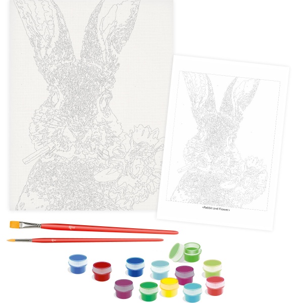 Картина за номерами Rabbit and Flower 35x45 см Rosa Start 