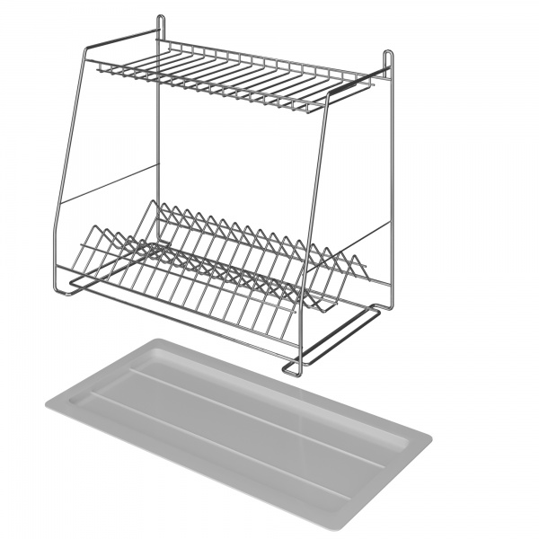 Сушилка для посуды двухъярусная с креплением на стену (СТ25222)