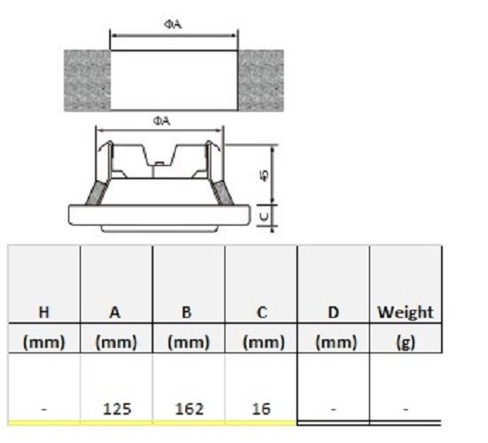 Рамка вентиляційна витяжна (анемостат) EVF 125 мм метал білий 