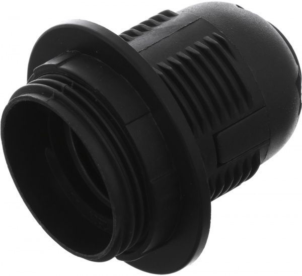 Патрон электрический UP! (Underprice) с гайкой E27 пластик черный Е27, 4А, чорн