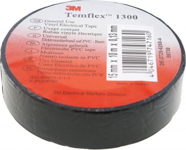 Ізострічка 3M чорна 15 мм x 10 м ПВХ