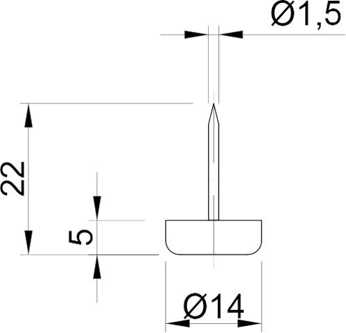 Мебельная ножка DC на гвозде 