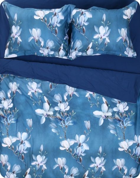 Комплект постільної білизни Tender flowers D двоспальний різнокольоровий принт La Nuit 