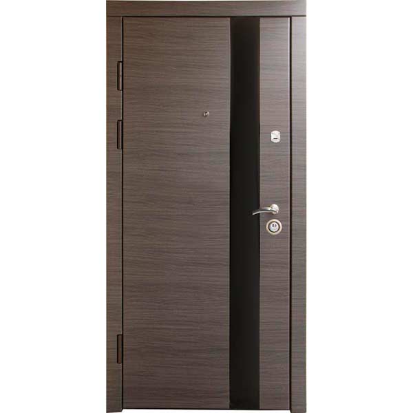 Двери входные №H-03 2030х880 мм венге серый горизонт левые
