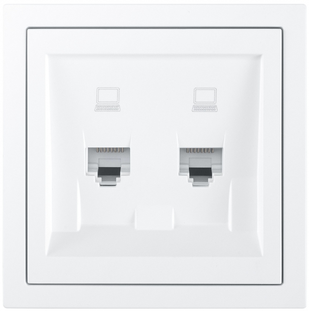 Механізм розетки комп’ютерна HausMark Juna IP20 білий матовий 7041-0988-141