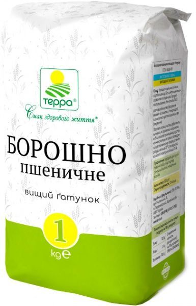 Мука пшеничная высшего сорта 1 кг Терра 