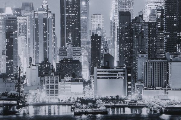 Репродукция Ночной город 60x150 см Styler 