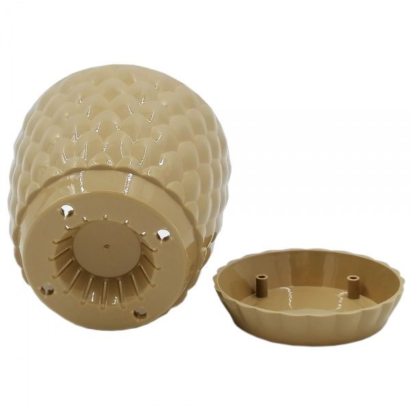 Горщик пластиковий Alyaplastik PINECONE NO:2 круглий 1,6 л бежевий 