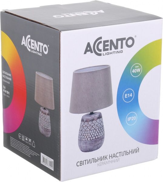 Настільна лампа Accento lighting 1x40 Вт E14 бежевий ALT-T-F4597G