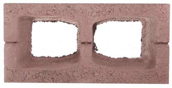 Блок декоративний бетонний 190x390x190 мм вишня ЗЗБК ім. С. Ковальської