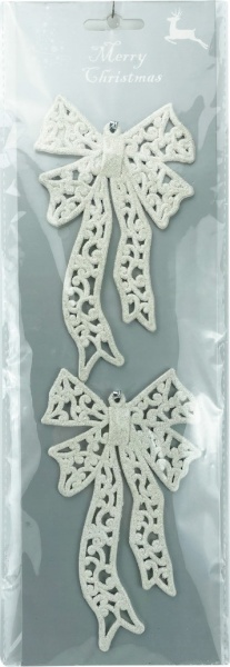 Декоративная подвеска Shunda Бант белый 2 шт 14 см SDK1922814