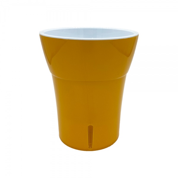 Вазон пластиковий Santino Dali-Dea круглий 2 л карамель/білий 