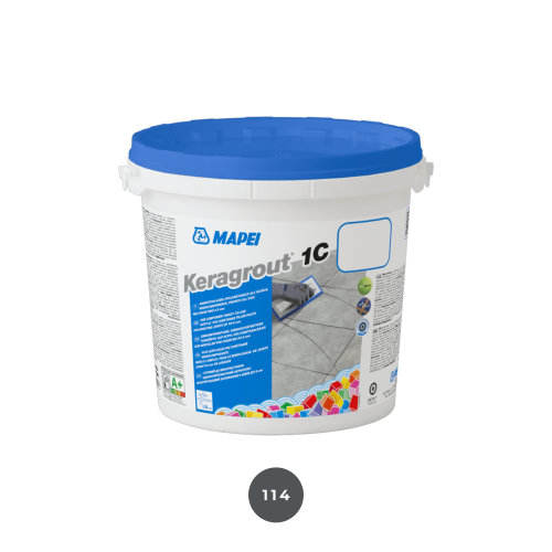Фуга Mapei поліуретанова полімерна на водній основі Keragrout 1C 5 кг відро антрацит 