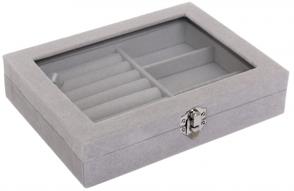 Шкатулка для украшений Velvet 20.2х15.2х4.7 серая