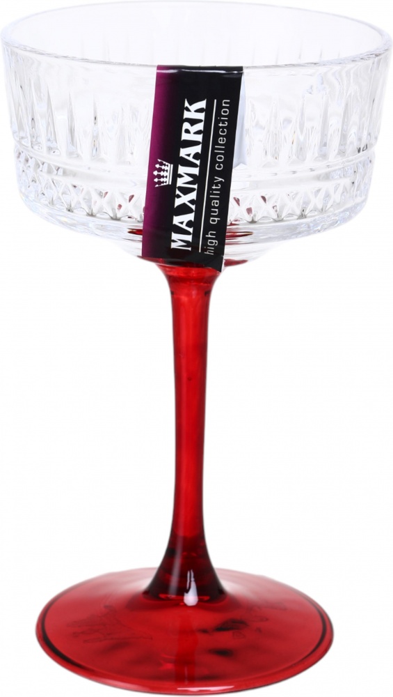 Бокал для шампанского Maxmark Funny Plump красный/прозрачный 290 мл 1 шт.