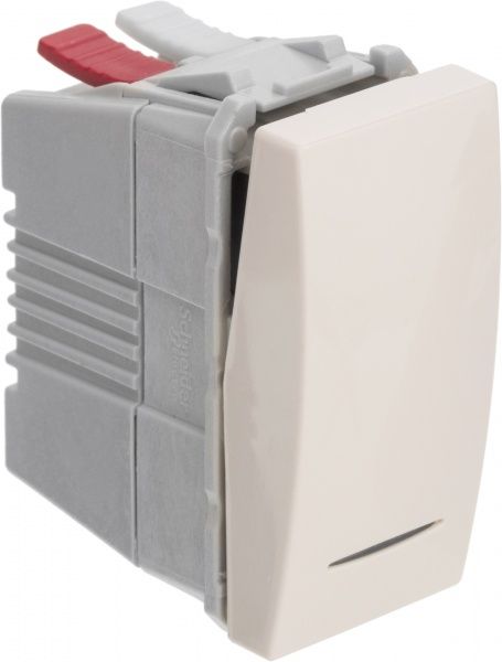 Выключатель одноклавишный Schneider Electric Unica узкий с подсветкой 10 А 250В IP20 кремовый