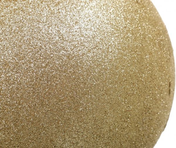 Шар пластиковый с присыпкой 20 см золотой
