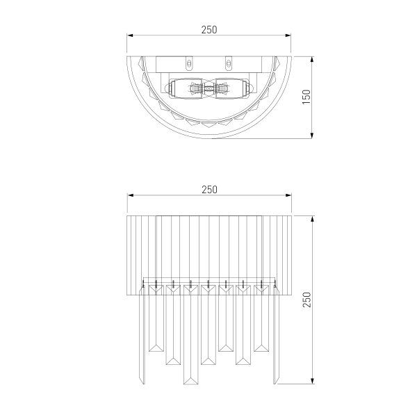 Бра Strotskis Amantea 2x40 Вт E14 хром/прозрачный 10106/2 (хром)
