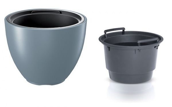 Горщик для квітів Prosperplast HEOS 298х230 мм круглий білий із сірим 