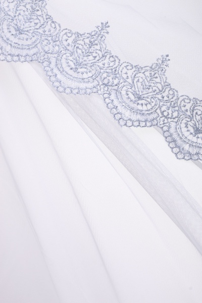 Тканина тюлева Scarlett Butan 747204/43 вишивка 290 см синій 