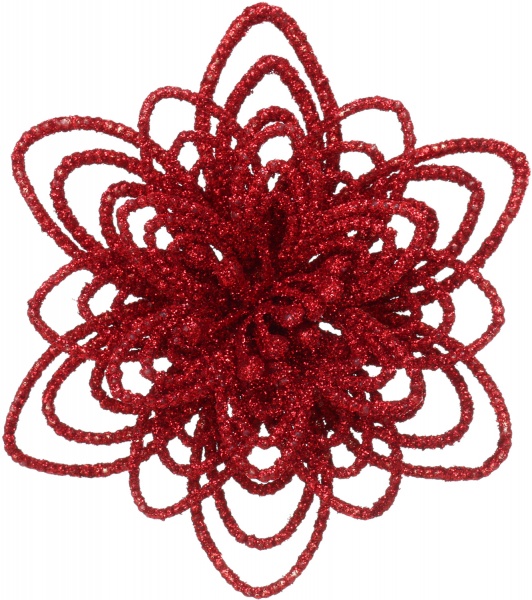 Цветок декоративный Shunda 12 см красная