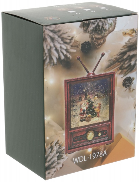 Ліхтар декоративний Телевізор Санти сніговики 12,3x8,7x22,5 см