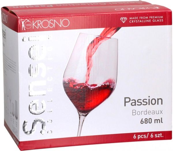 Набор бокалов для вина Bordeaux Sensei Passion 6 шт. 680 мл F578187068001000 Krosno