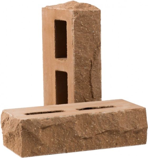 Кирпич гиперпрессованный РУБЕЛЭКО Дикий камень пустотелый тычковой (КСПБ3) латте