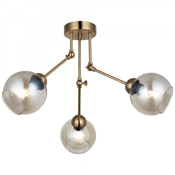 Люстра потолочная Vio Concept by LUCEA Pore 3x40 Вт Е27 античная латунь 1528-52-03 