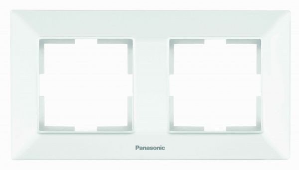 Рамка двойная Panasonic Arkedia Slim горизонтальная белый 480500129