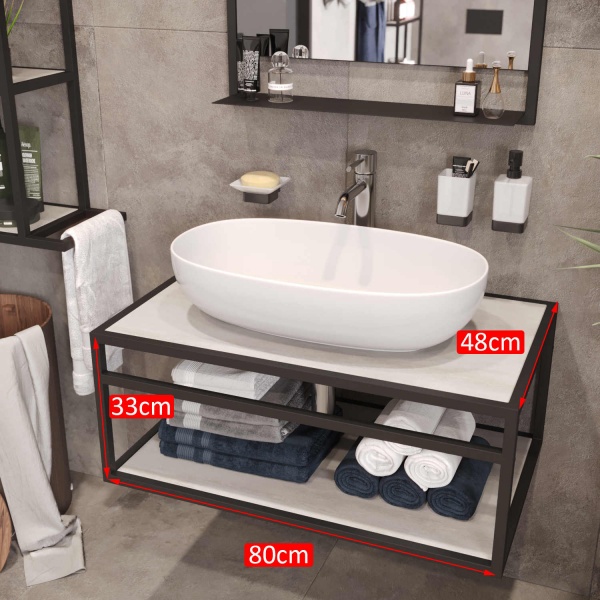 Тумба під умивальник Altstahl Tero 0 (766x330x466) чорна