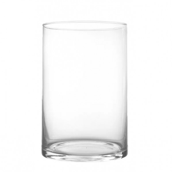 Ваза стеклянная цилиндр Настурция 20 см прозрачная 