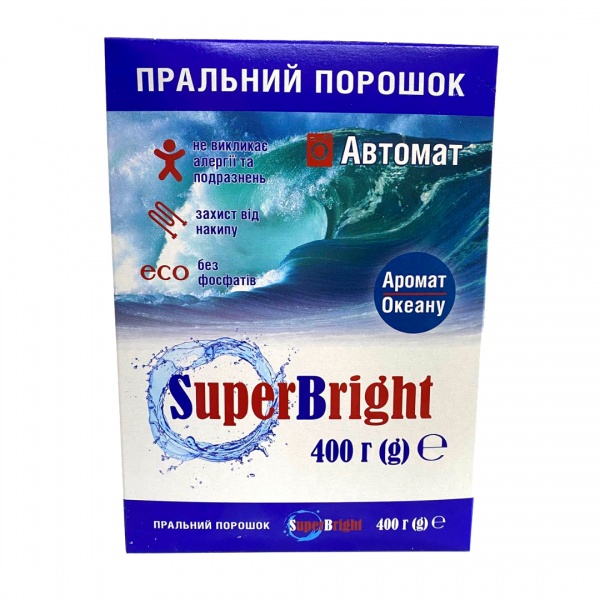 Порошок для машинной и ручной стирки SuperBright 0,4 кг 