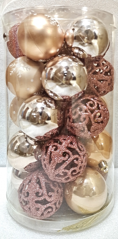 Набор елочных шаров Завиток 22994 в ассортименте d 60 мм 30 шт./уп.