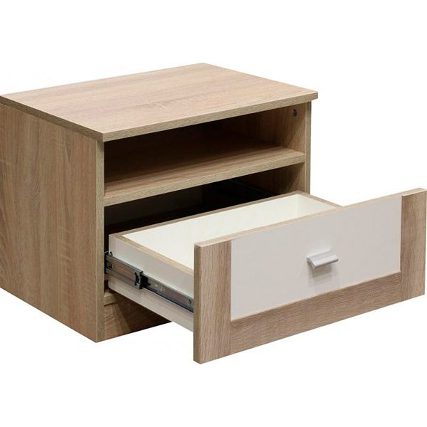 Тумба приліжкова Aqua Rodos Malaga 400х500х388 мм дуб сонома білий 