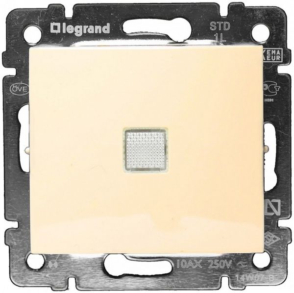 Выключатель одноклавишный Legrand Valena с подсветкой 10 А 230В IP20 кремовый 774310