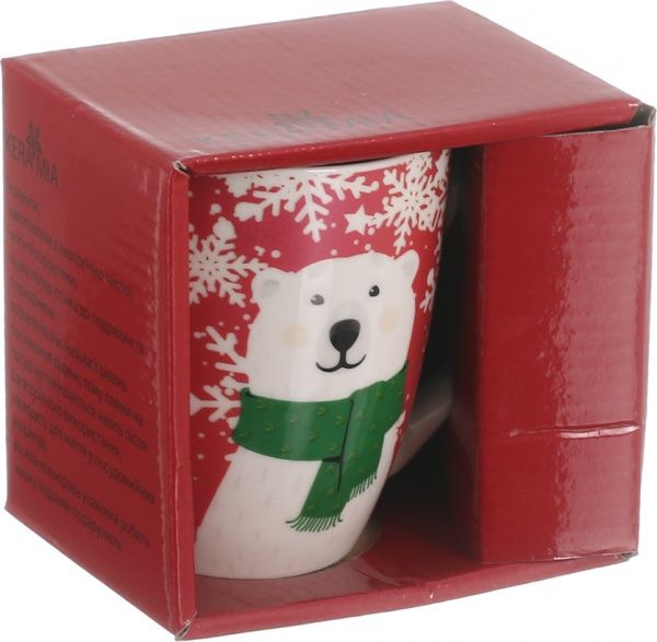 Чашка White Bear 360 мл красная Keramia