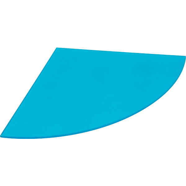 Полиця скляна радіусна 350x350 мм бірюзовий 