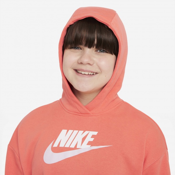 Джемпер Nike G NSW CLUB FT CROP HOODIE HBR DC7210-814 р. S помаранчевий