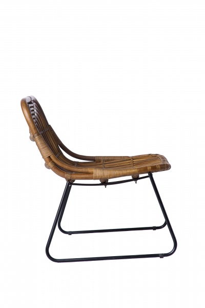 Кресло ротанговое Cruzo + табурет Конни 82x78x100 см натуральный 