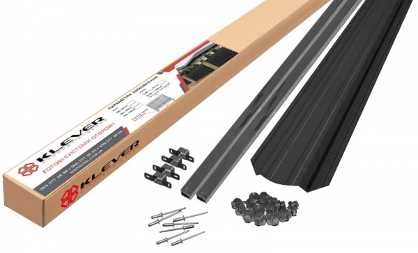 Евроштакетник KLEVERSTEEL© комплект двухсторонний 2000x1700 мм RAL 7024 PEMA серый графит